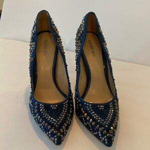 Gianni Bini Midnight Blue Studded Stilettos Size 9.5